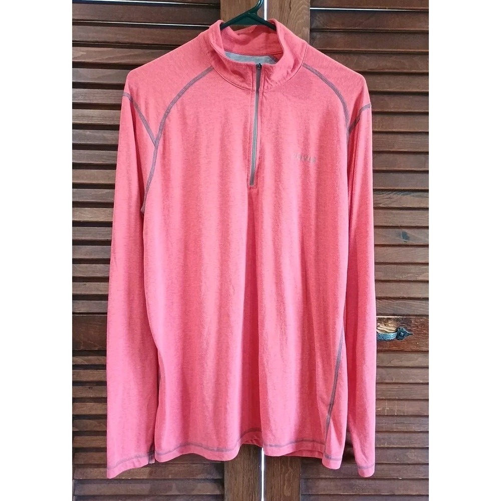 Orvis Men's Long Sleeve Pullover 1/4 Zip Red Shirt Size Medium‎